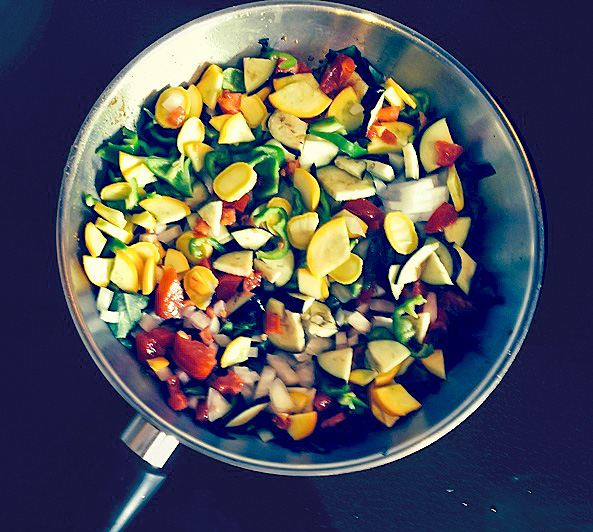 Hank's Ingredients all cut up kitchen