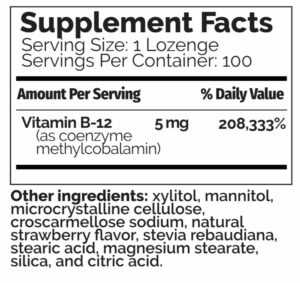 Supplement Facts for Vitamin B-12